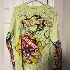 Ed hardy tattoo long sleeve tee